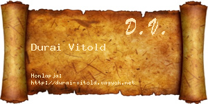 Durai Vitold névjegykártya